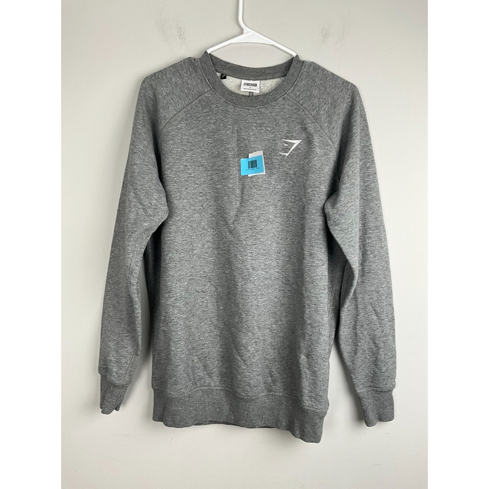 Gymshark Mens Gray Crewneck Sweatshirt Size‎ S Pullover GMPO3983-CHM Activewear